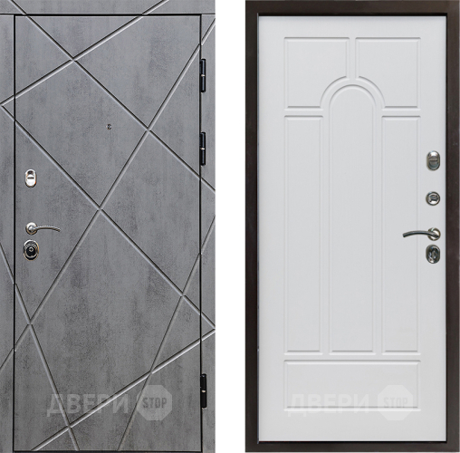 Входная металлическая Дверь Престиж Лучи Арка Белое дерево в Протвино