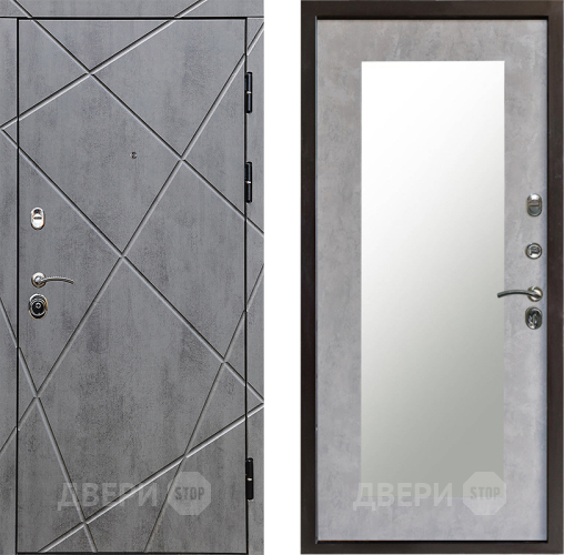 Дверь Престиж Лучи Зеркло Пастораль Бетон светлый в Протвино