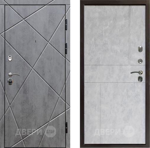Входная металлическая Дверь Престиж Лучи Горизонт Бетон светлый в Протвино