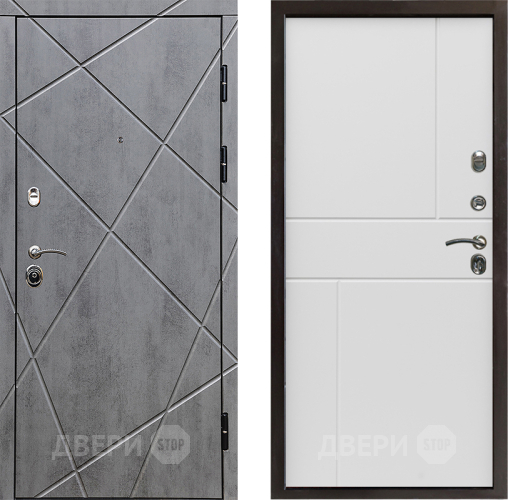 Входная металлическая Дверь Престиж Лучи Горизонт Бетон белый в Протвино