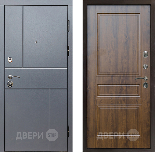 Входная металлическая Дверь Престиж Горизонт Грэй Классика Дуб в Протвино