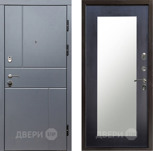 Входная металлическая Дверь Престиж Горизонт Грэй Зеркло Пастораль Венге в Протвино