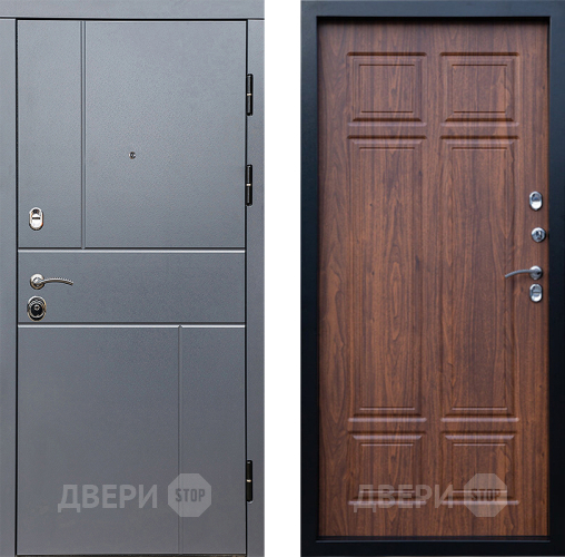 Входная металлическая Дверь Престиж Горизонт Грэй Премиум Орех темный в Протвино