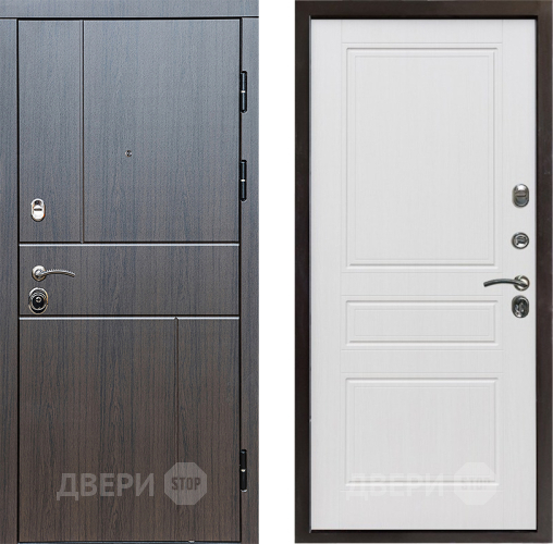 Входная металлическая Дверь Престиж Горизонт Венге Классика Белое дерево в Протвино