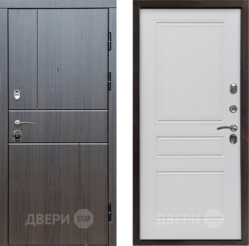 Входная металлическая Дверь Престиж Горизонт Венге Классика Белый матовый в Протвино