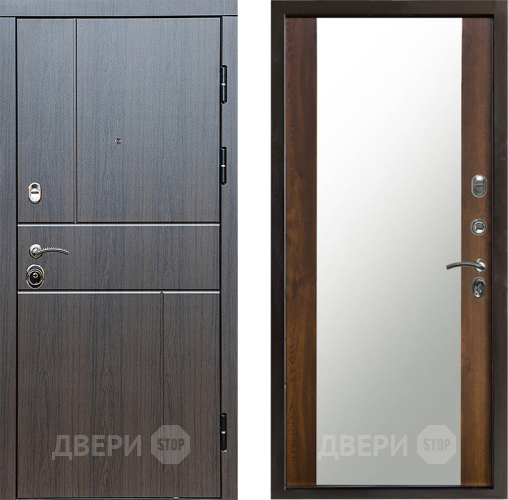 Входная металлическая Дверь Престиж Горизонт Венге Зеркало Дуб в Протвино