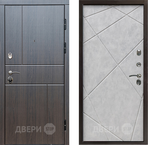 Входная металлическая Дверь Престиж Горизонт Венге Лучи Бетон светлый в Протвино