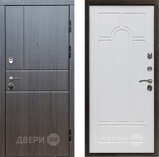 Входная металлическая Дверь Престиж Горизонт Венге Арка Белое дерево в Протвино