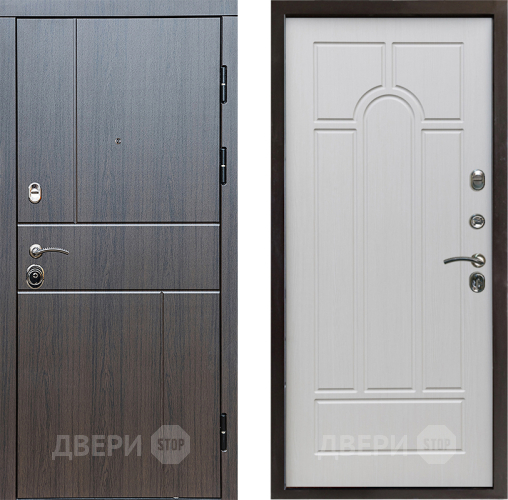 Входная металлическая Дверь Престиж Горизонт Венге Арка Лиственница белая в Протвино