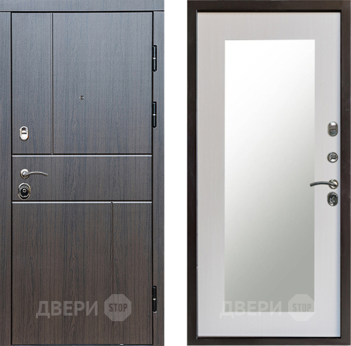 Входная металлическая Дверь Престиж Горизонт Венге Зеркло Пастораль Лиственница белая в Протвино