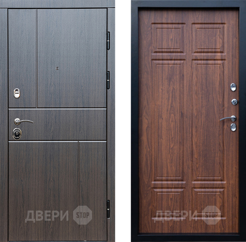 Входная металлическая Дверь Престиж Горизонт Венге Премиум Орех темный в Протвино