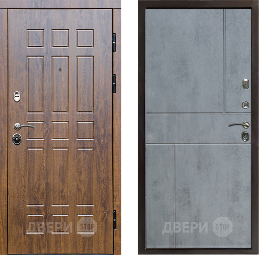 Входная металлическая Дверь Престиж Стандарт Горизонт Бетон темный в Протвино