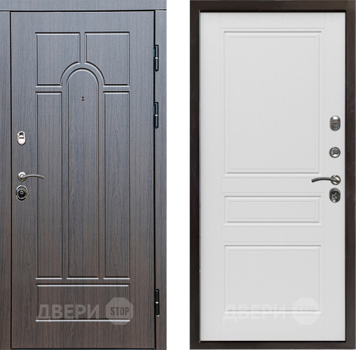 Входная металлическая Дверь Престиж Арка Классика Лиственница белая в Протвино