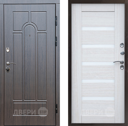 Входная металлическая Дверь Престиж Арка Царга Лиственница белая в Протвино