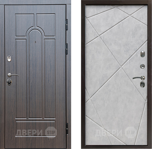 Входная металлическая Дверь Престиж Арка Лучи Бетон светлый в Протвино