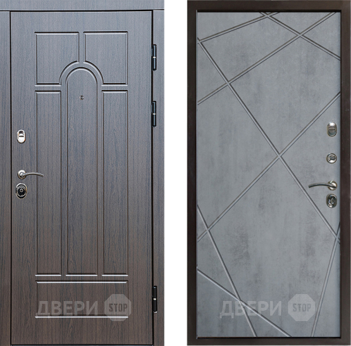 Входная металлическая Дверь Престиж Арка Лучи Бетон темный в Протвино