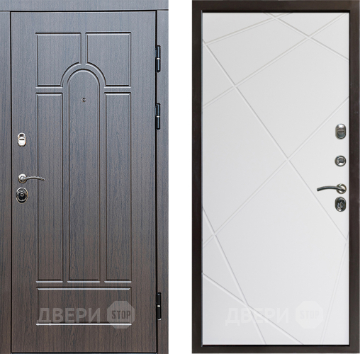 Входная металлическая Дверь Престиж Арка Лучи Бетон белый в Протвино