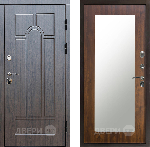 Входная металлическая Дверь Престиж Арка Зеркло Пастораль Дуб в Протвино