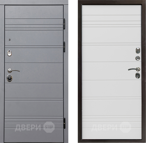 Входная металлическая Дверь Престиж Линия Грэй Line Белый в Протвино
