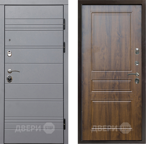Входная металлическая Дверь Престиж Линия Грэй Классика Дуб в Протвино