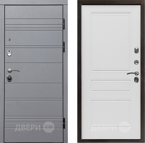 Входная металлическая Дверь Престиж Линия Грэй Классика Лиственница белая в Протвино