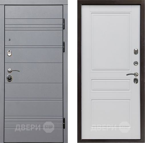 Входная металлическая Дверь Престиж Линия Грэй Классика Белый матовый в Протвино