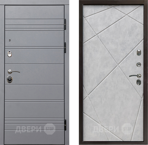 Входная металлическая Дверь Престиж Линия Грэй Лучи Бетон светлый в Протвино