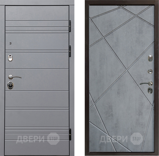 Входная металлическая Дверь Престиж Линия Грэй Лучи Бетон темный в Протвино