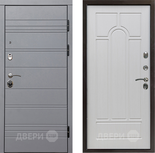 Входная металлическая Дверь Престиж Линия Грэй Арка Лиственница белая в Протвино