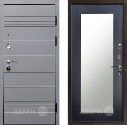Входная металлическая Дверь Престиж Линия Грэй Зеркло Пастораль Венге в Протвино