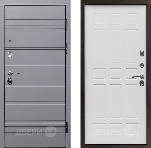 Входная металлическая Дверь Престиж Линия Грэй Спарта Белое дерево в Протвино