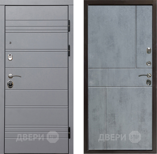 Входная металлическая Дверь Престиж Линия Грэй Горизонт Бетон темный в Протвино