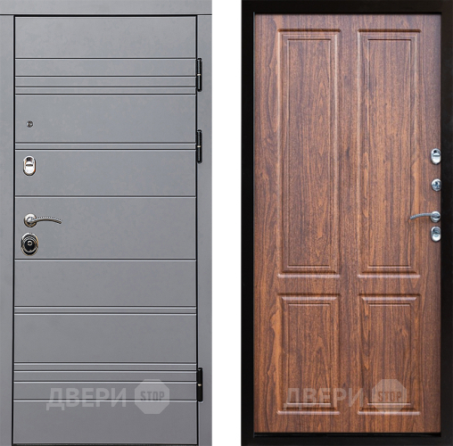 Входная металлическая Дверь Престиж Линия Грэй Премиум Орех светлый в Протвино