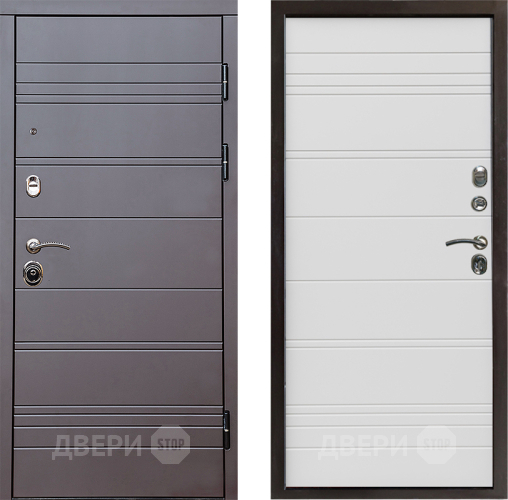 Входная металлическая Дверь Престиж Линия Браун Line Белый в Протвино