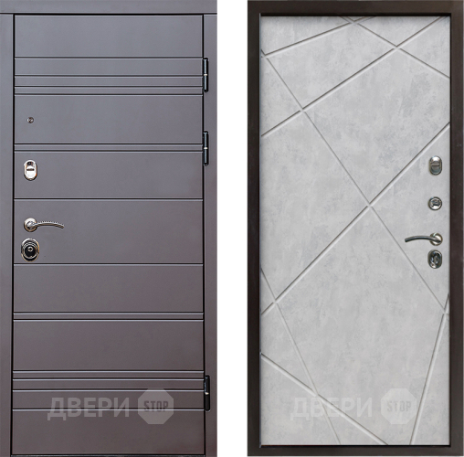 Входная металлическая Дверь Престиж Линия Браун Лучи Бетон светлый в Протвино