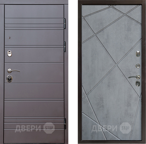 Входная металлическая Дверь Престиж Линия Браун Лучи Бетон темный в Протвино