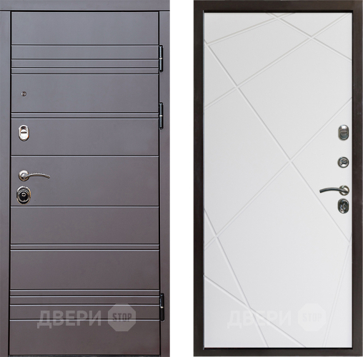 Входная металлическая Дверь Престиж Линия Браун Лучи Бетон белый в Протвино