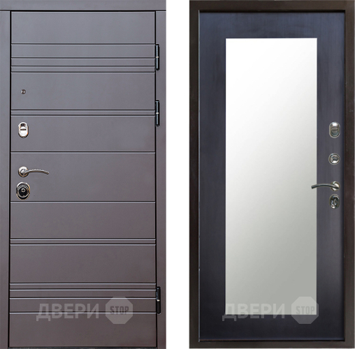 Входная металлическая Дверь Престиж Линия Браун Зеркло Пастораль Венге в Протвино