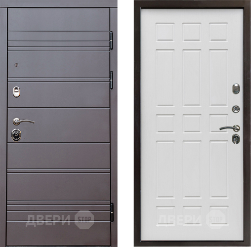 Входная металлическая Дверь Престиж Линия Браун Спарта Белое дерево в Протвино