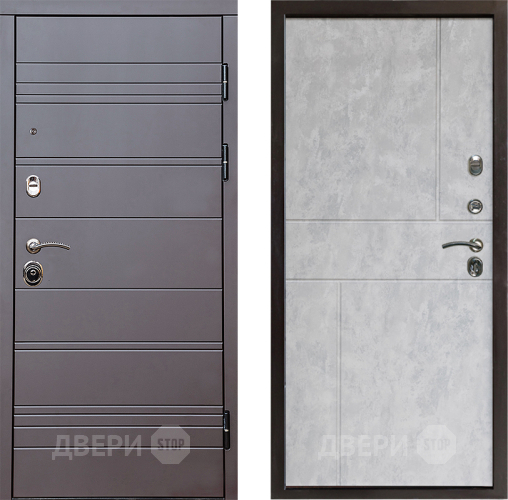 Входная металлическая Дверь Престиж Линия Браун Горизонт Бетон светлый в Протвино