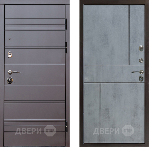 Входная металлическая Дверь Престиж Линия Браун Горизонт Бетон темный в Протвино