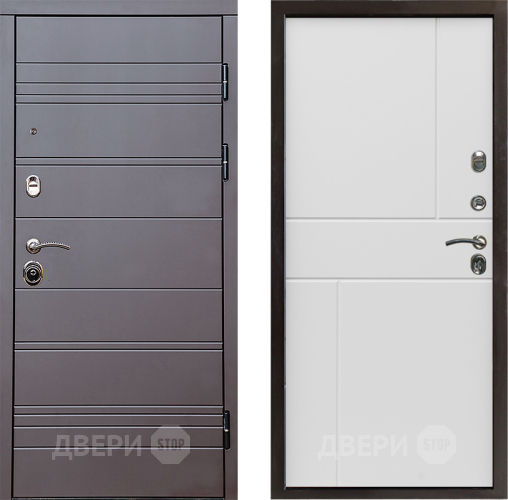 Входная металлическая Дверь Престиж Линия Браун Горизонт Бетон белый в Протвино