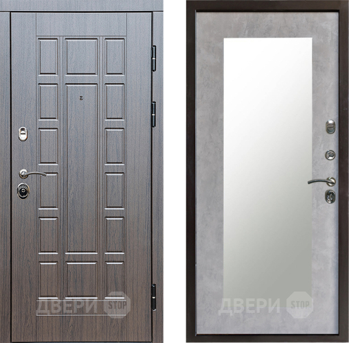 Входная металлическая Дверь Престиж Престиж Зеркло Пастораль Бетон светлый в Протвино