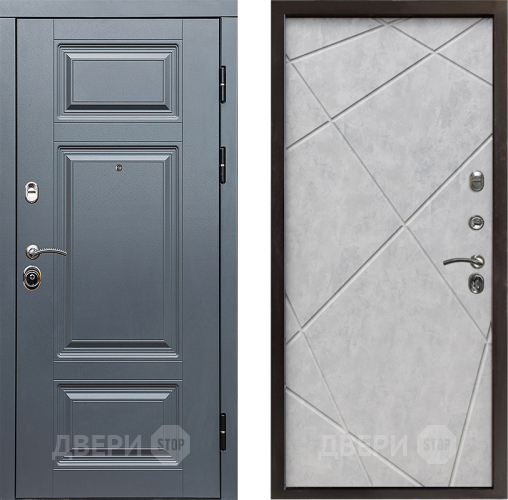 Входная металлическая Дверь Престиж Премиум Лучи Бетон светлый в Протвино