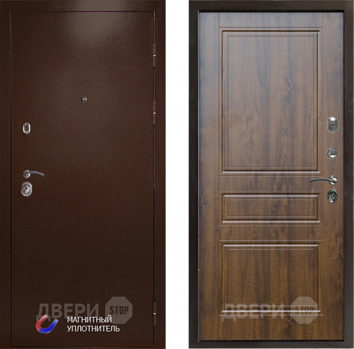 Входная металлическая Дверь Престиж Медь Классика Дуб в Протвино