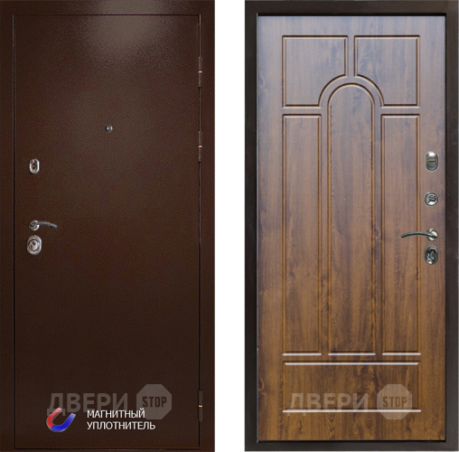 Входная металлическая Дверь Престиж Медь Арка Дуб в Протвино