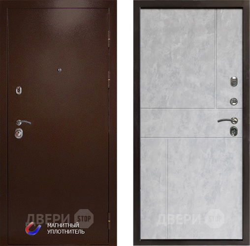 Входная металлическая Дверь Престиж Медь Горизонт Бетон светлый в Протвино