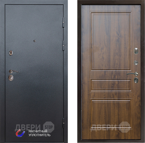 Входная металлическая Дверь Престиж Графит Классика Дуб в Протвино