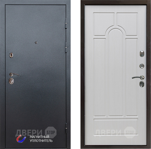 Входная металлическая Дверь Престиж Графит Арка Лиственница белая в Протвино