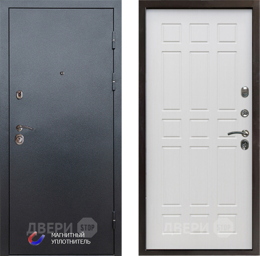 Входная металлическая Дверь Престиж Графит Спарта Лиственница белая в Протвино